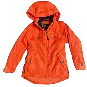 Boulder Gear Girls Size Small Ski Jacket Detachable Hood Highly Visible Orange